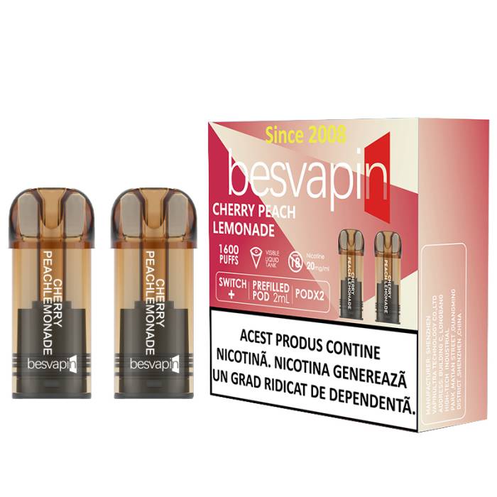 Cartus Besvapin 2x800 pufuri Cherry Peach Lemonade 20 mg.
